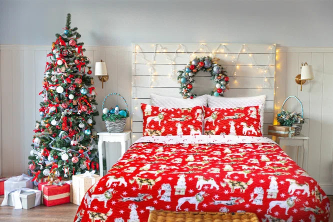 Bedding Quilt Christmas Pups
