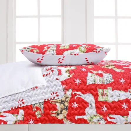 Bedding Quilt Christmas Pups