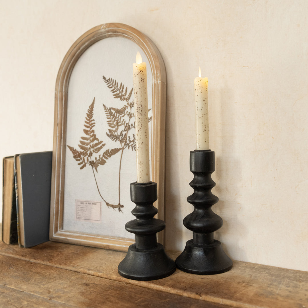Black Spindle Candle Holders