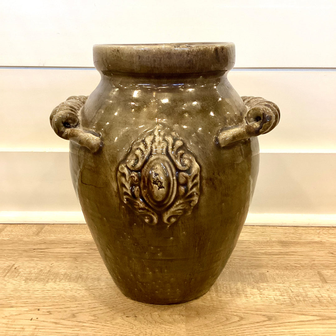 Vase Tall Brown Ceramic