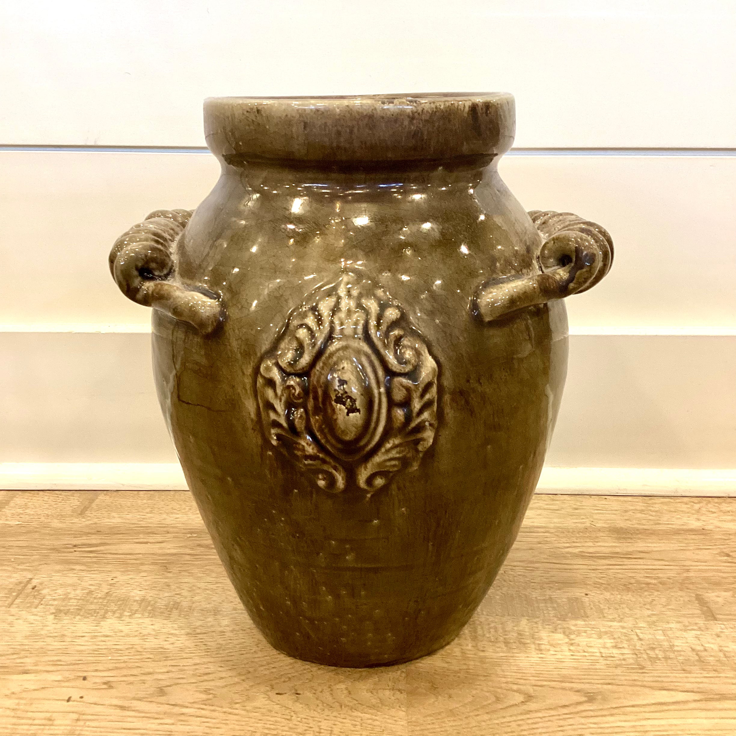 Tall Brown Ceramic Vase