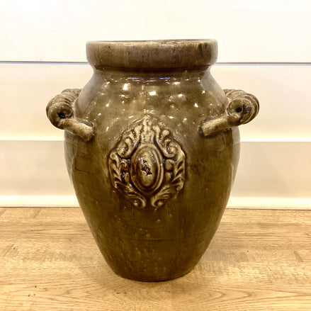 Tall Brown Ceramic Vase