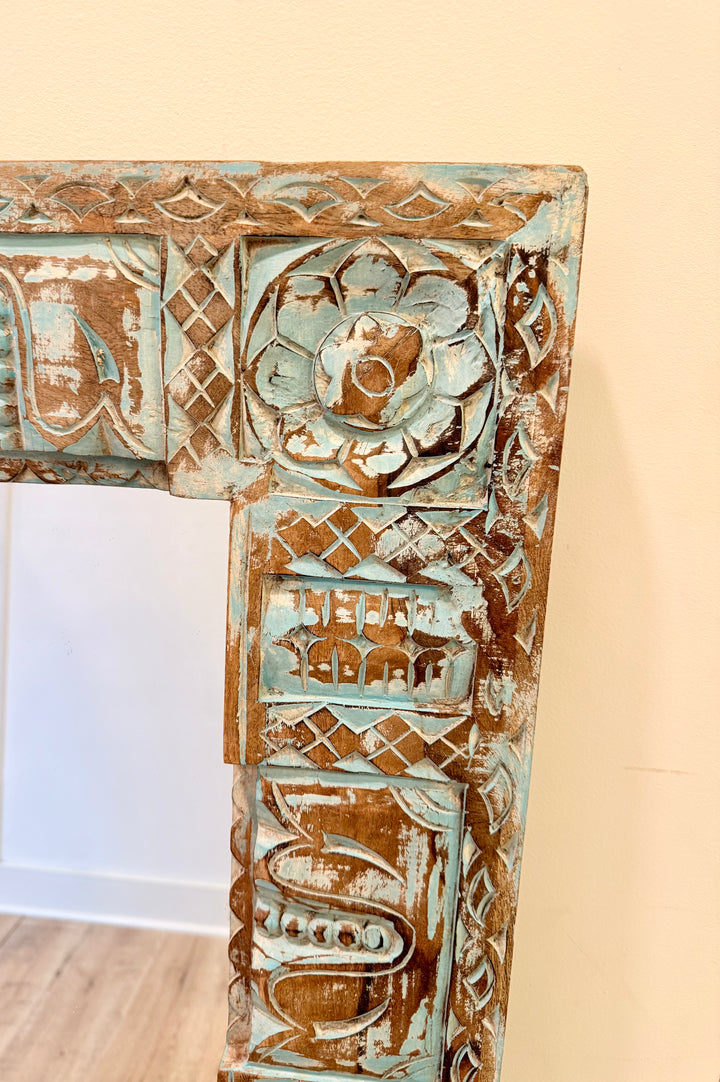Hand Carved Mango Wood Mirror