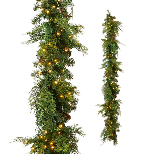6.5'x14" Pre-Lit Blue Ridge Mountain Pine Garland