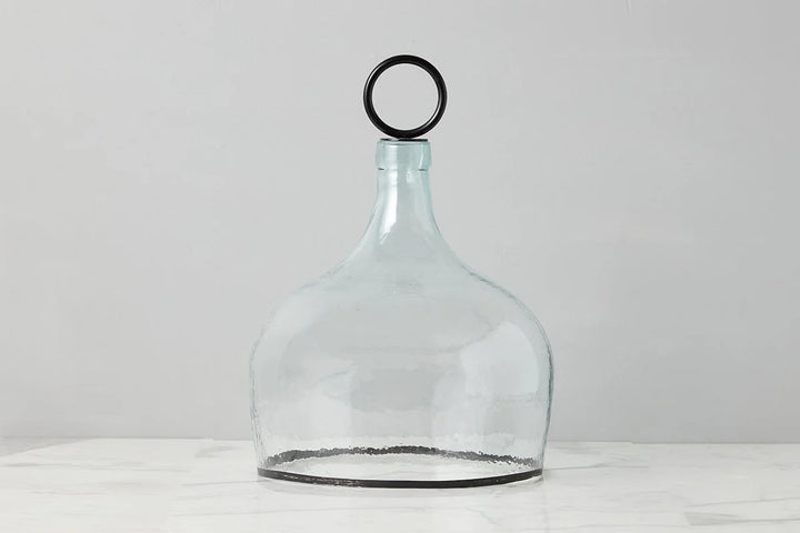 Barcelona Glass Cloche, Black Handle Large