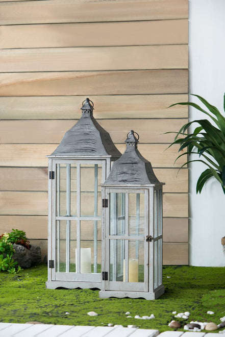 Lantern Window Scape Gray