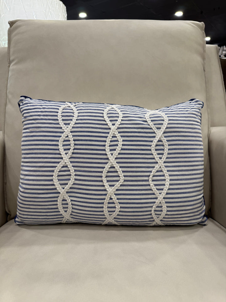 Blue and White Stripe Pillow