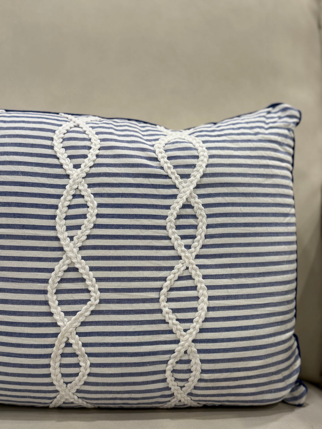 Blue and White Stripe Pillow
