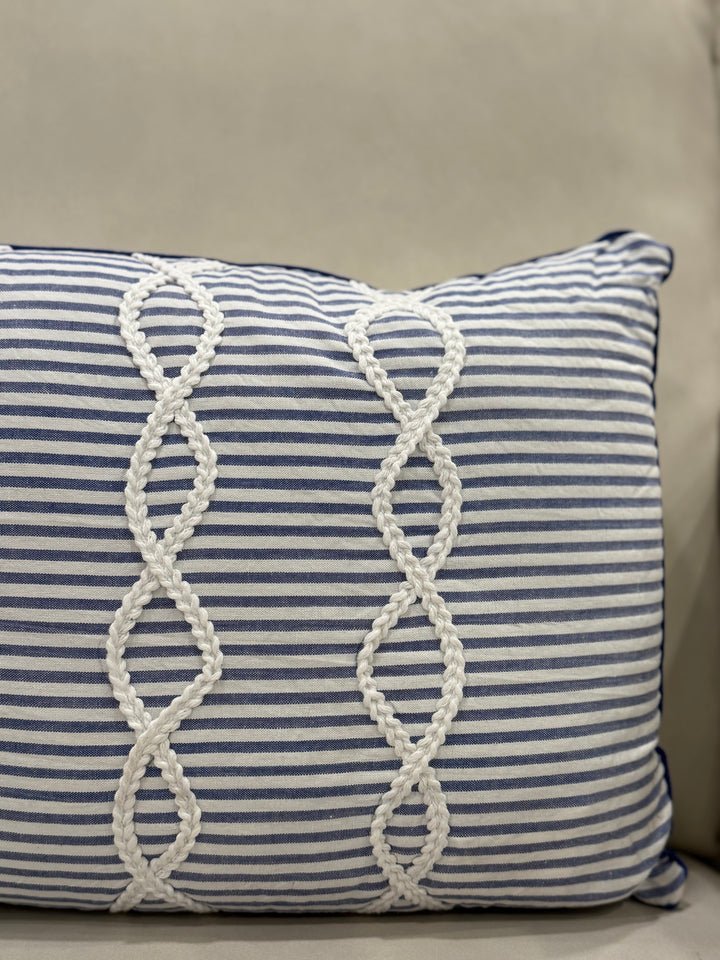 Blue and White Stripe Pillow
