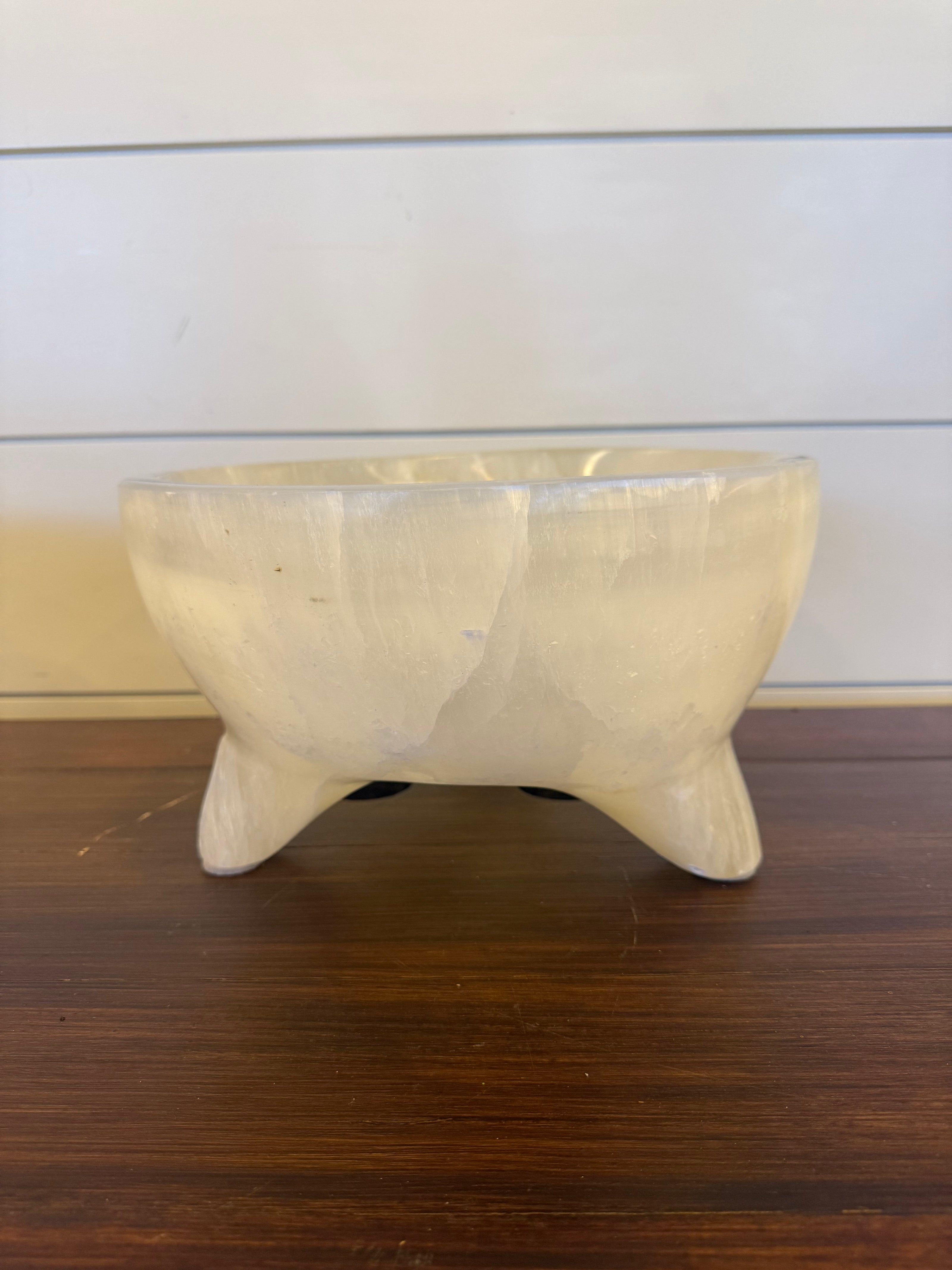 Footed Selenite Bowl