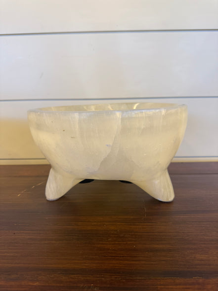 Footed Selenite Bowl
