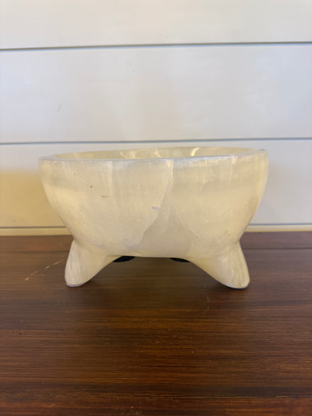 Footed Selenite Bowl