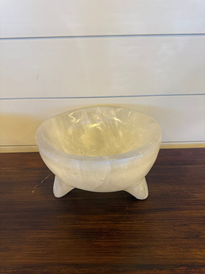 Footed Selenite Bowl