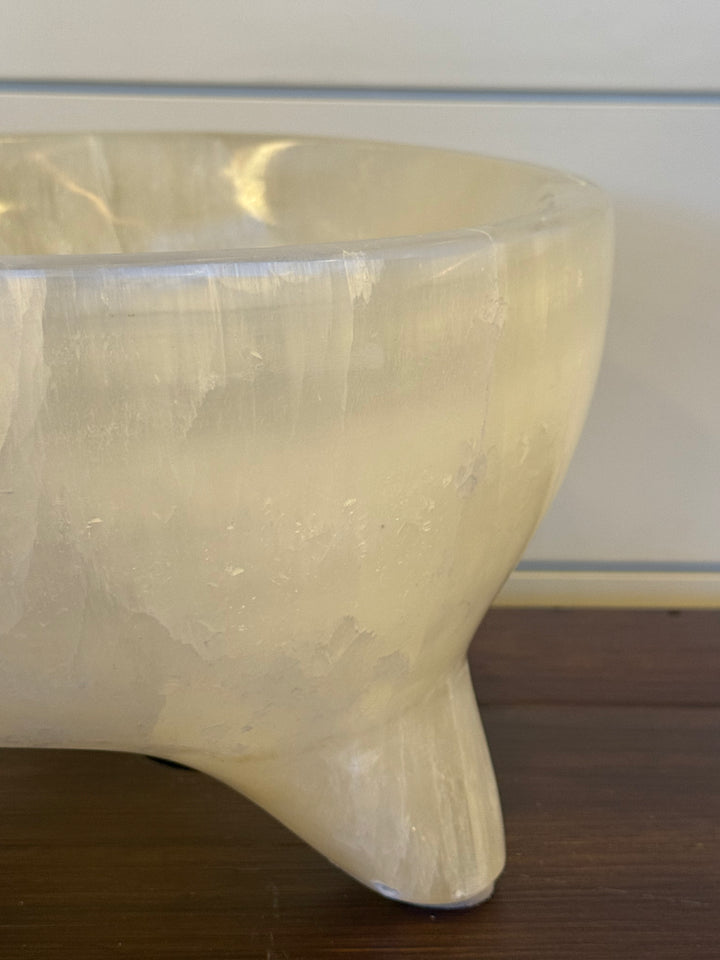 Footed Selenite Bowl