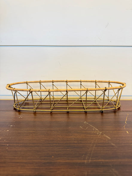 Metal and Rattan Basket