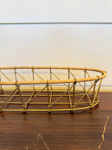 Metal and Rattan Basket