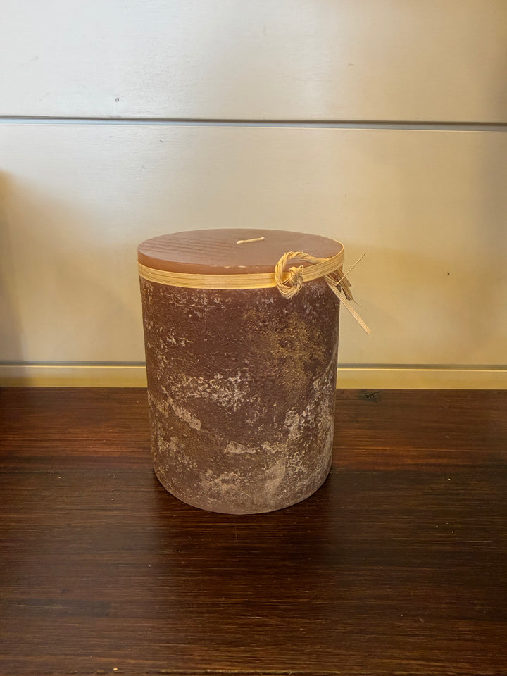Dark Purple Timber Pillar Candle