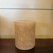 Light Gray Timber Pillar Candle