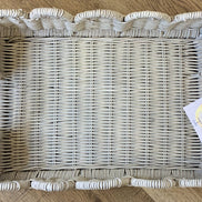 Scalloped Rattan Tray