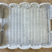 Scalloped Rattan Tray