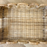 Scalloped Rattan Tray