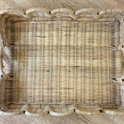 Scalloped Rattan Tray