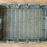 Scalloped Rattan Tray