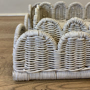 Scalloped Rattan Tray