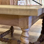 Turned Wood Spool Cocktail Table