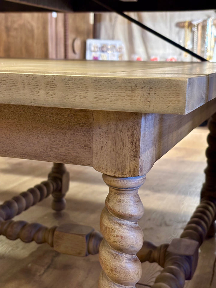 Turned Wood Spool Cocktail Table