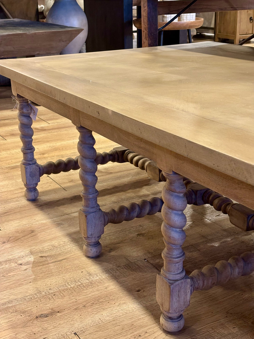 Turned Wood Spool Cocktail Table