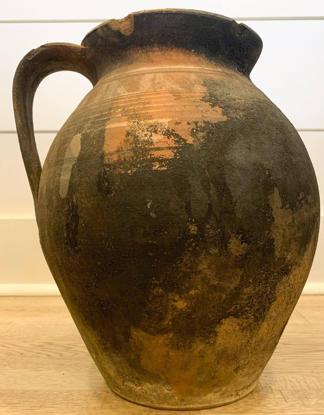 Antique Romanian Pottery Vase w/ Handles