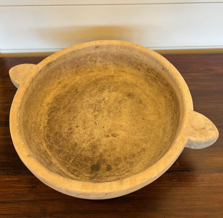 Round Stone Bowl w/ Handles
