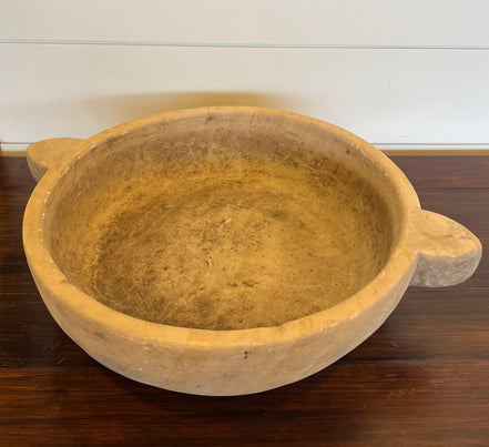 Round Stone Bowl w/ Handles
