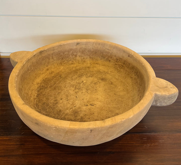 Round Stone Bowl w/ Handles