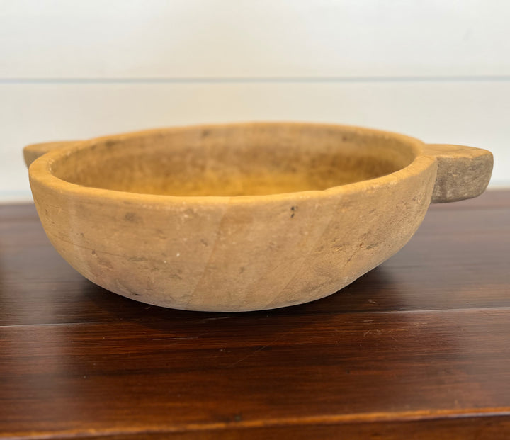 Round Stone Bowl w/ Handles