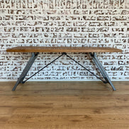 Wood Bench w/ Metal Legs
