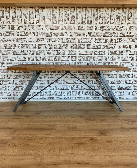 Wood Bench w/ Metal Legs