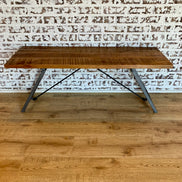 Wood Bench w/ Metal Legs