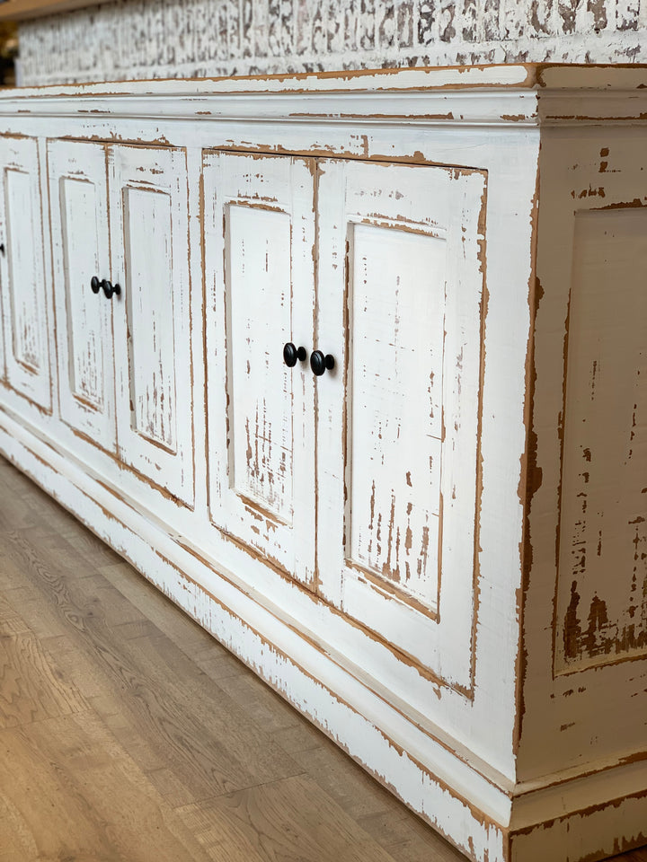 Rustic White Buffet Cabinet