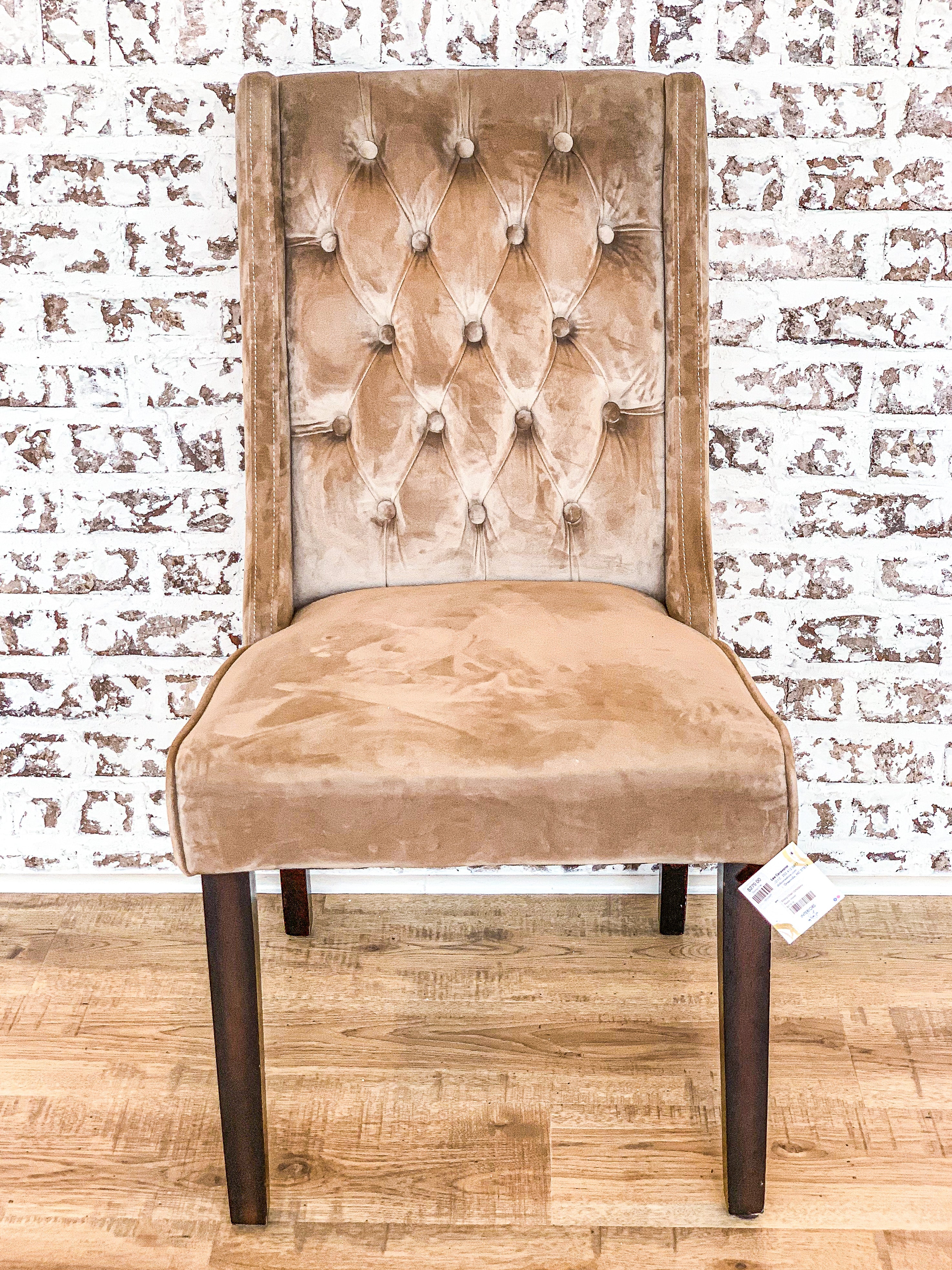 Dining Chair Upholstery Taupe Velvet
