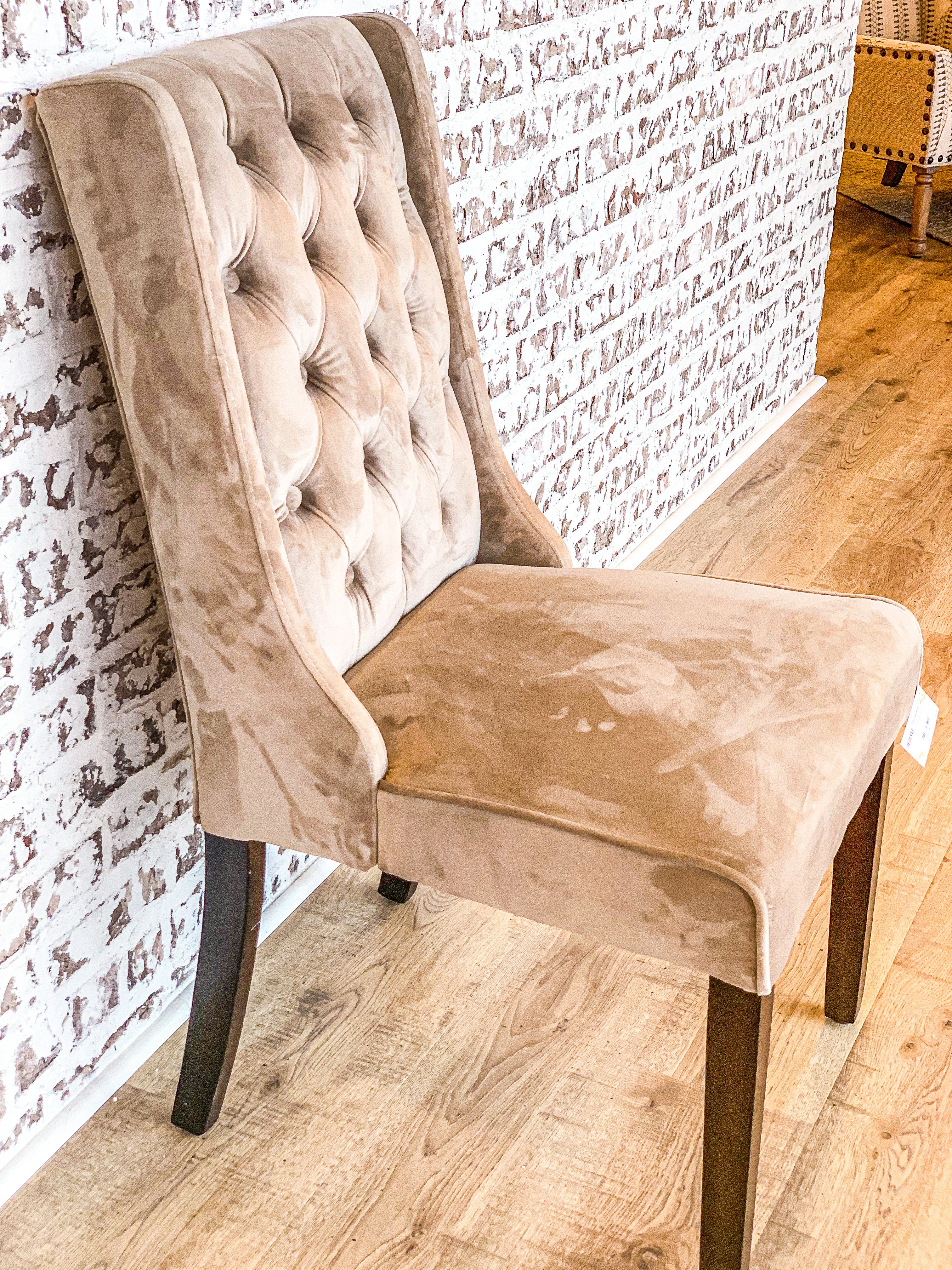 Dining Chair Upholstery Taupe Velvet