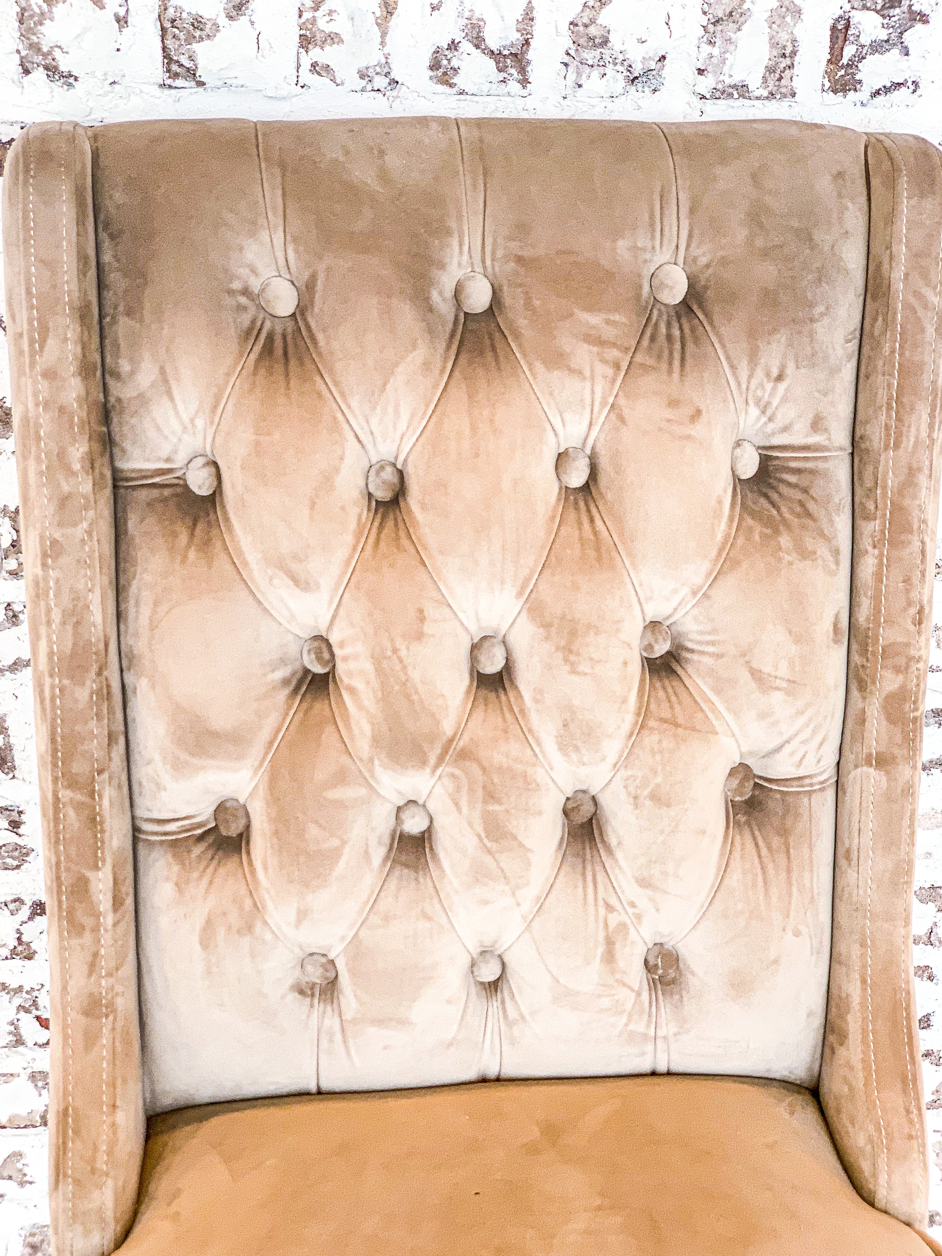 Dining Chair Upholstery Taupe Velvet
