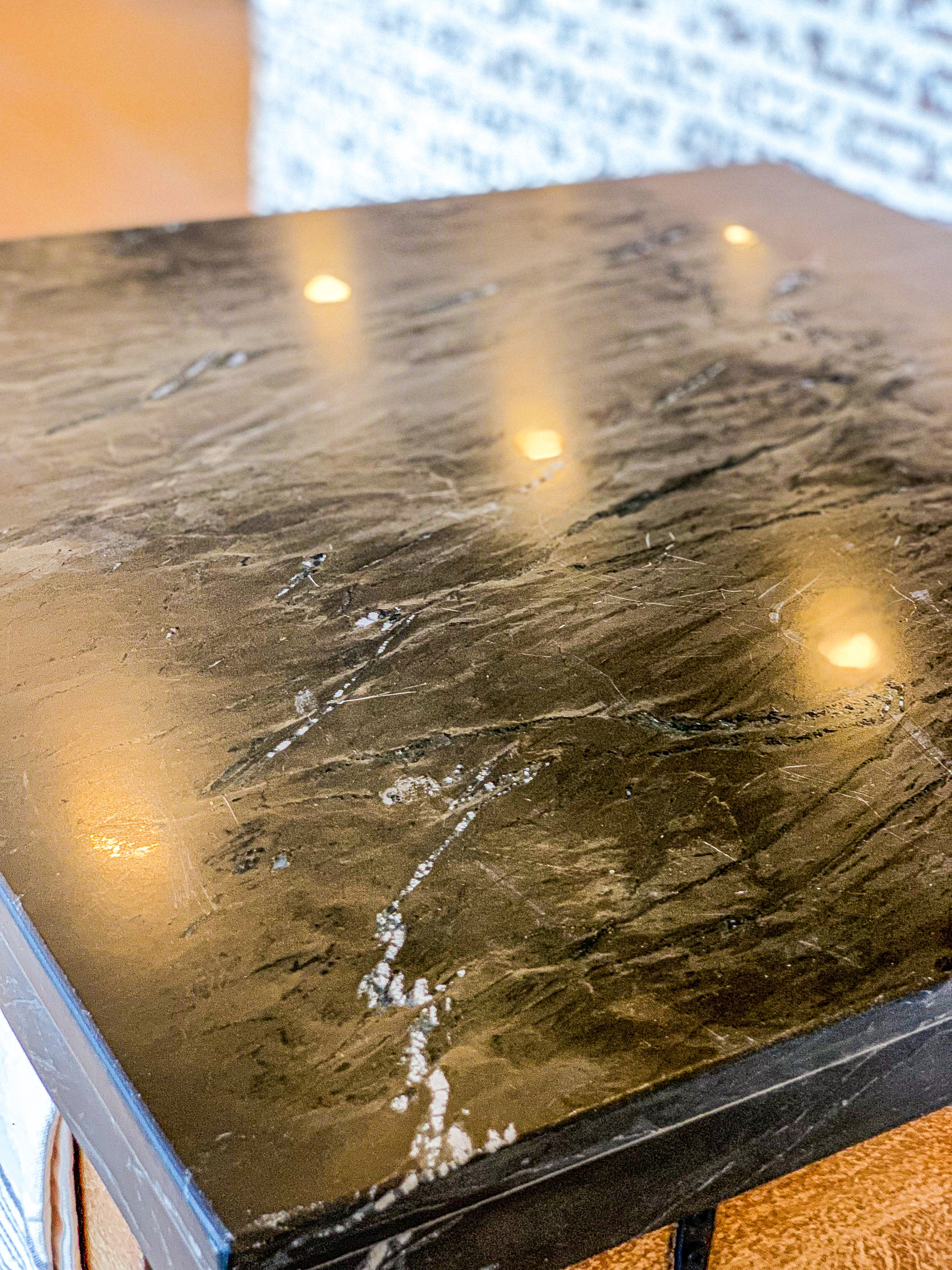 ISLAND-HANDCRAFTED KITCHEN ISLAND W/ STONE TOP