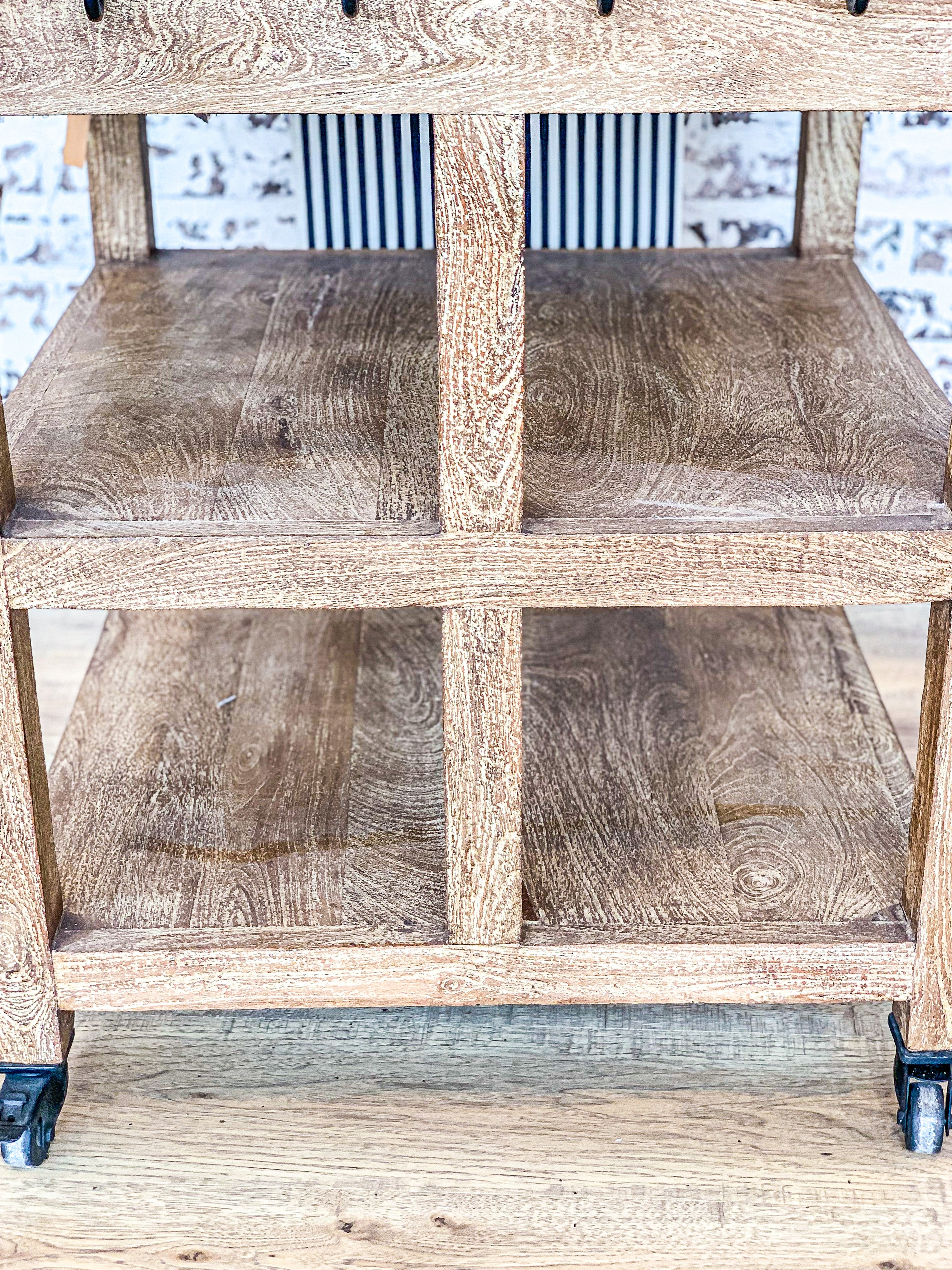 ISLAND-HANDCRAFTED KITCHEN ISLAND W/ STONE TOP