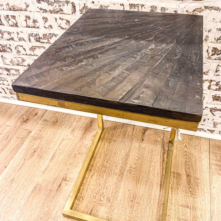 Side Table Server Wood Metal