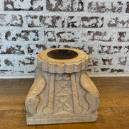 Large Bleached Capital Candle Holder