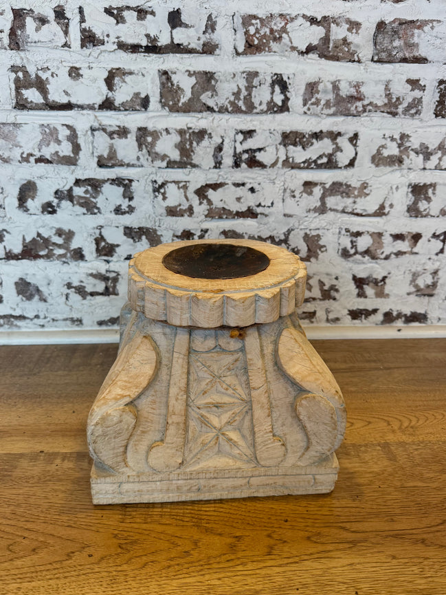 Large Bleached Capital Candle Holder