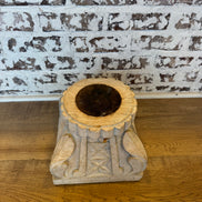 Large Bleached Capital Candle Holder