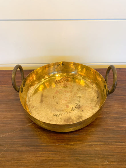 Vintage Brass Indian Kadhai/Jalebi Pot